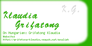 klaudia grifatong business card